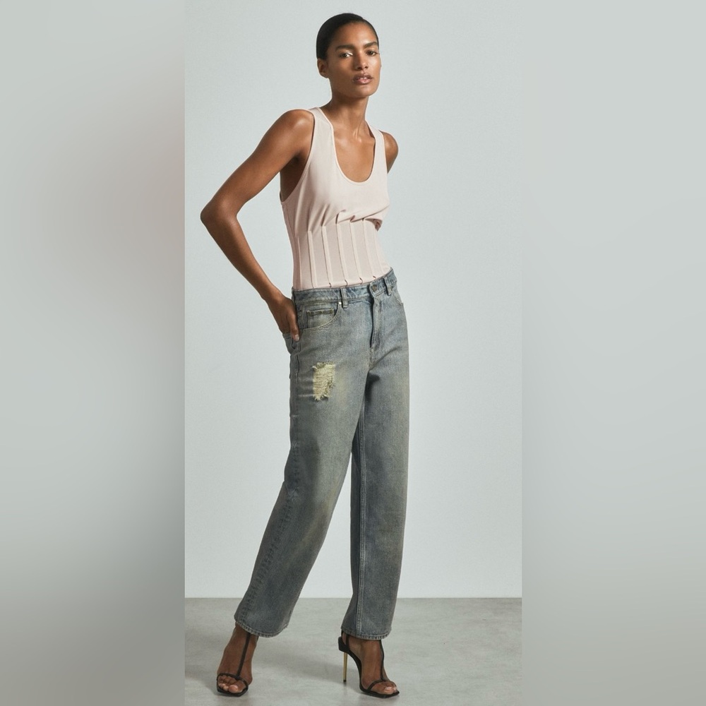 Reiss “Dina” Wide Leg Embellished Jeans - Size 28